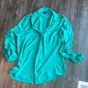 The Limited Teal Button-Down Blouse
